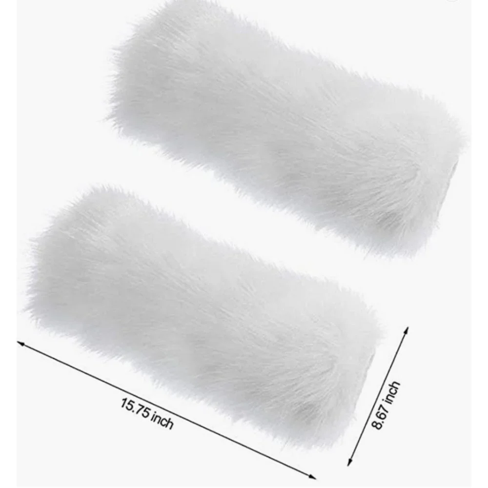Tall White Fuzzy Faux Fur Long Cuff Ankle Boot Covers‎ Leg Warmer Socks
